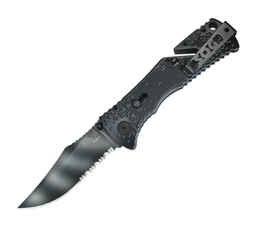 Trident Folder 1-2 Serrated Tigerstriped