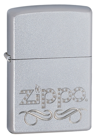 Zippo Scroll Satin Chrome Zippo Lighter