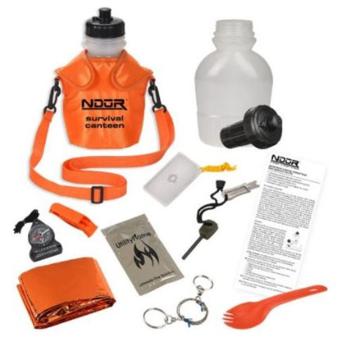 NDUR 46 oz.Survival Canteen Kit, Orange