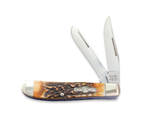 2 Blade Genuine Stag Horn Trapper