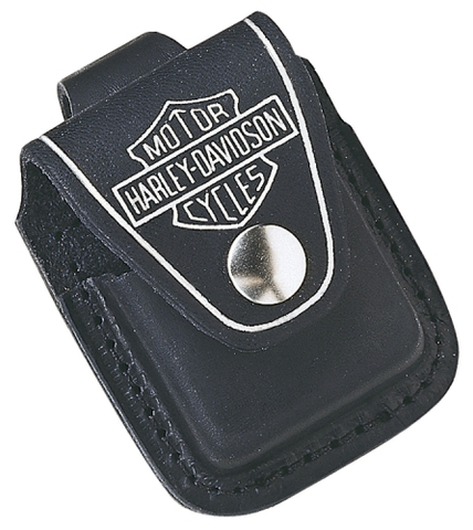 Harley Lighter Pouch Black Leather HDPBK