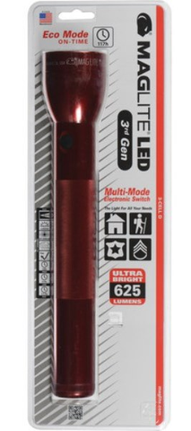 LED 3d Gen 3-Cell D Flashlight Red