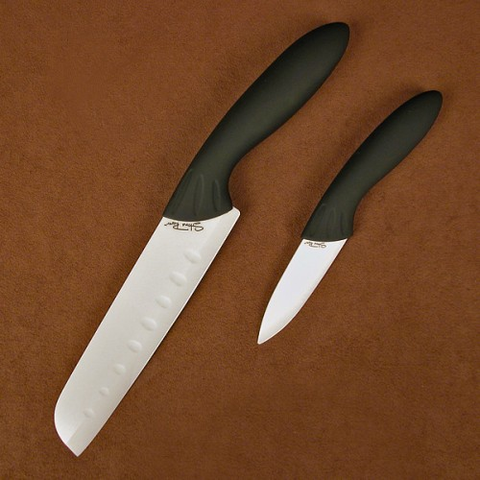 2pc  White Cer. Santoku-Parer Set