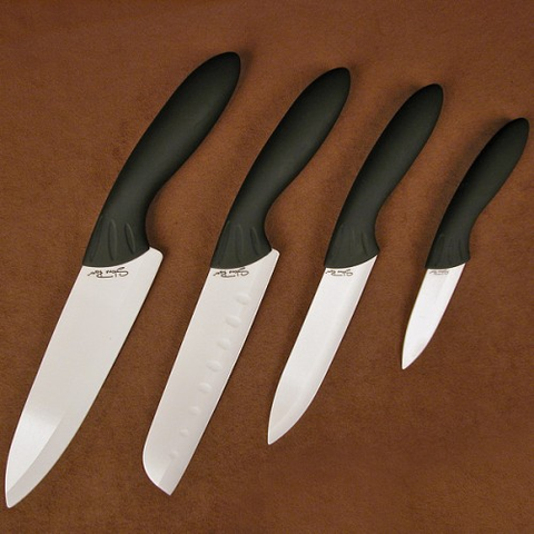 4pc Cer. Santoku-Parer Chef Set Wht