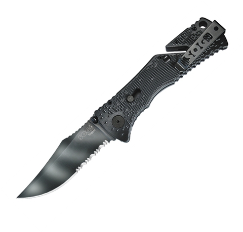 Trident Folder 1-2 Serrated Tigerstriped